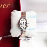 Swiss Replica Cartier Baignoire 1920 Quartz Watch White Roman Dial Two Tone Rose Gold